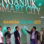 Kang Marhaen saat melaunching Nganjuk Smart City. Foto: BAMBANG DWI JULIANTO/ BANGSAONLINE