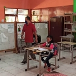 Kegiatan pembelajaran tatap muka SDN 04 Gunungsari.