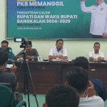 Launching pendaftaran bakal calon bupati dan wakil bupati di aula kantor DPC PKB Bangkalan.