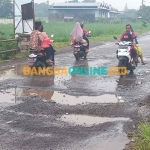 Para pengendara saat melewati Jembatan Sumengko. Foto: ROCHMAT SAIFUL ARIS/BANGSAONLINE