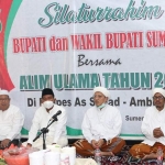 Bupati dan Wakil Bupati Sumnep bersilaturrahim dengan alim ulama di Pondok Pesantren As-Sadad, Kecamatan Ambunten, dalam rangka Safari Ramadhan, Selasa (27/04) kemarin.