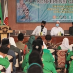 Wakil Wali Kota Pasuruan Adi Wibowo saat menghadiri Konfercab GP Ansor di Aula PCNU Kota Pasuruan, Rabu (20/10).