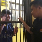Pelaku saat berada di tahanan Polres Pasuruan.
