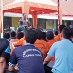 Pemaparan wawasan kebangsaan dari Polres dan Kodim 0811 Tuban kepada WBP Lapas Tuban. foto: GUNAWAN WIHANDONO/ BANGSAONLINE