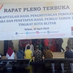 Pleno rekapitulasi suara tingkat KPU Kota Blitar yang digelar hari ini (30/4).