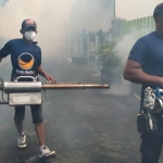 Tim NasDem Peduli saat melakukan fogging di Desa Paron, Kecamatan Ngasem, Kabupaten Kediri. Foto: Ist