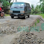 Pengendara saat melintas di ruas jalan desa Tanggulkundung. foto: FERI WAHYUDI/ BANGSAONLINE