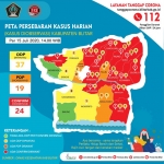 Peta sebaran Covid-19 di Blitar.