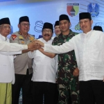 Gubernur Jatim Soekarwo bersama Forpimda satukan semangat pada acara Syukur dan Doa Bersama Malam Tahun Baru 2019 di Kantor Pahlawan 110.