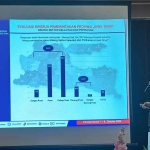 Direktur Eksekutif ARCI, Baihaki Sirajt, saat memaparkan hasil survei terhadap kinerja Pemprov Jatim.