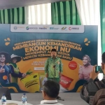 Sekretaris PCNU Jember, Abdul Hamid Pujiono, saat memberi sambutan.