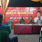 Anggota Fraksi PDIP Mujid Riduan saat menggelar reses II tahun 2018.