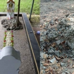 Makam yang diyakini Makam Syekh Muhammad Nur Alamsyah sebelum dibongkar dan kondisi porak-poranda setelah dibongkar. Foto: Ist