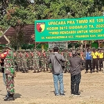 Upacara Pra-TMMD (TNI Manunggal Membangun Desa) Tahun 2020 yang bertempat di Desa Kedungkembar, Kecamatan Prambon, Kabupaten Sidoarjo, Rabu (16/9/2020). (foto: ist).