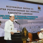 Bupati Yuhronur Efendi saat memberikan sambutan.