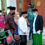 Wapres RI Prof Dr KH Ma’ruf Amin dan Prof Dr KH Asep Saifuddin Chalim, MA dalam acara Sarasehan dan Pengukuhan Pergunu hasil Kongres III di Masjid Kampus Institut KH Abdul Chalim Pacet Mojokerto Jawa Timur, Jumat (3/6/2022). Foto M. MAS