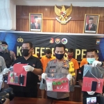 Saat rilis kasus penyalahgunaan narkotika dan obat-obatan terlarang daftar G di Polres Mojokerto Kota.