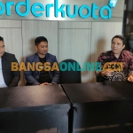 Pihak manajemen PT Order Kuota menerangkan modus baru penipuan online. Foto: Yudi Eko Purnomo/BANGSAONLINE