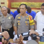 Satreskrim Polres Ngawi saat menggelar rilis pers.