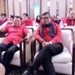 Ketua DPD PDI Perjuangan Jatim, Kusnadi (kiri) dan Sekjen DPP PDI Perjuangan, Hasto Kristiyanto saat Bimtek Anggota Fraksi PDI Perjuangan se Jatim di Kota Malang, belum lama ini.