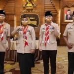 Dari kiri, Wali Kota Pasuruan Saifullah Yusuf (Gus Ipul), Ketua Mabinda Pramuka Jatim Khofifah Indar Parawansa, Wakil Gubernur Jatim Saifullah Yusuf, dan Ketua Kwarda Gerakan Pramuka Jatim H. M. Arum Sabil.  