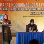 Kepala BPS Kota Kediri, Lilik Wibawati, saat memberi sambutan. Foto: Ist