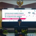 Bupati Jember, Hendy Siswanto, saat memberi arahan di Aula PB Sudirman.