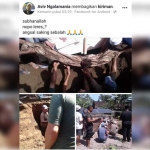 Postingan warganet terkait pemindahan makam kiai di Blitar yang viral.