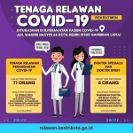 Poster yang menampilkan informasi perekrutan tenaga relawan penanganan Covid-19 Kota Kediri.