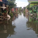 Kondisi genangan di Desa Kedungringin, Kecamatan Beji, Kabupaten Pasuruan.