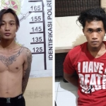 Tersangka A. Syaiful dan M. Suci Dinosya saat diamankan polisi.