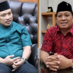 Ketua DPC PKB Gresik, Moch Abdul Qodir dan Ketua DPC PDIP Gresik, Mujid Riduan.