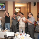 Gubernur Dr H Soekarwo bersama Forkopimda di Acara Nonton Bareng Final Piala Dunia 2018 di Hotel Wyndham Surabaya.