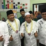 Dari kiri, Jubir Pasangan Adjib HM Sudiono Fauzan, Gus Irsyad, Gus Mujib dan Gus Daniel selaku Sekertaris Tim pemenangan Adjib.