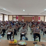 Sebanyak 129 Personel Polres Sumenep lakukan tes psikologi penggunaan senjata api (senpi). (foto: ist).