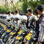 ?Apel kesiapan pasukan pengamanan Pilpres dari kepolisian di depan Mapolres Jombang. Foto:muhammad syafii/BANGSAONLINE