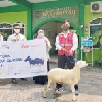 Karyawan JIIPE ketika menyalurkan hewan kurban ke Klinik Mabarrot Hasyimiyah. foto: ist.