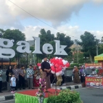 Bupati Arifin saat menyampaikan sambutan sekaligus membuka pasar rakyat.