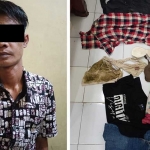 Tersangka dan barang bukti yang diamankan polisi.