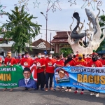 Massa di Lamongan saat memberi dukungan pada Gus Muhaimin untuk maju menjadi calon presiden pada Pemilu 2024.