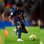 Lamine Yamal tercatat sebagai pemain termuda Barcelona yang cetak gol di La Liga. 