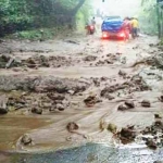 Longsor di Hutan Lemahbang, 8 km ke arah Pacet.