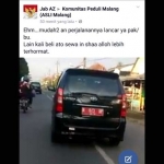 Salah satu mobdin Pemkot Malang yang kepergok digunakan untuk berlebaran jadi rasan-rasan netizen. foto: istimewa