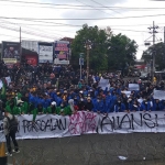 Suasana demo yang digelar Aliansi BEM se-Jember.