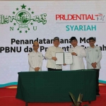 Suasana penandatanganan MoU antara PBNU dengan Prudential Syariah.