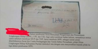 Oknum Wartawan di Pacitan Kirim Surat Peringatan ke DLH