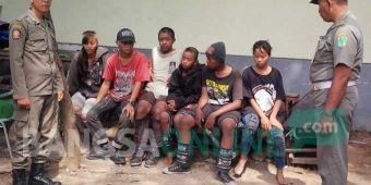 Razia Pekat, Satpol PP Pasuruan Amankan 6 Anak Jalanan Bergaya Punk