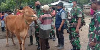 Dandim Ngawi Tinjau Penanganan Vaksin PMK di Pasar Hewan