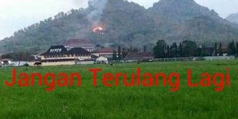 Hutan Kota Trenggalek Terbakar, Kompi Huko Berharap Pemkab segera Gelar Simulasi