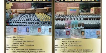 Satresnarkoba Polres Batu Tangkap 10 Pelaku Pengedar Ribuan Botol Miras Oplosan